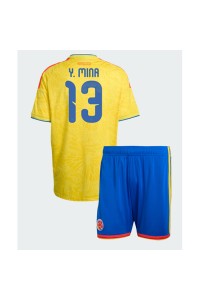 Kolumbia Yerry Mina #13 Jalkapallovaatteet Lasten Kotipeliasu MM-kisat 2026 Lyhythihainen (+ Lyhyet housut)